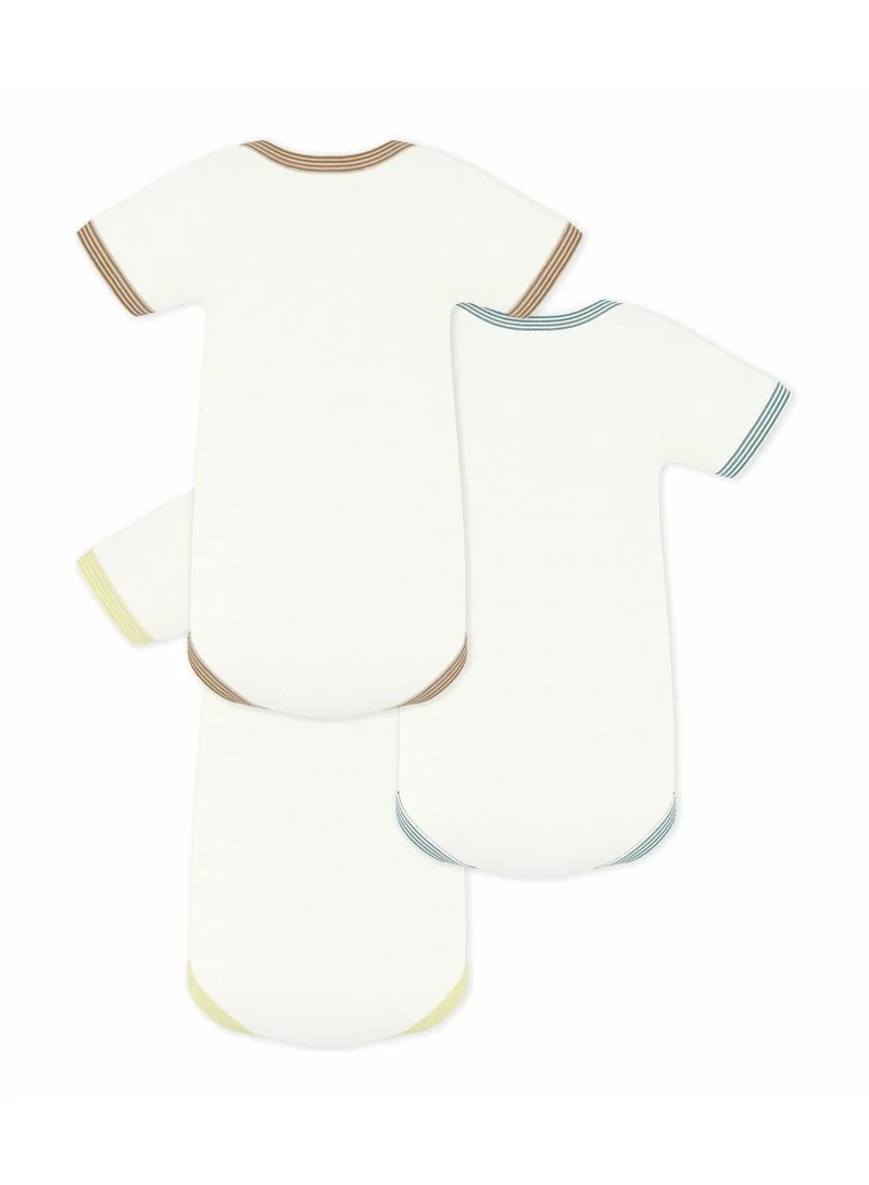 بيتي باتو Pack of babies' short-sleeved plain cotton bodies